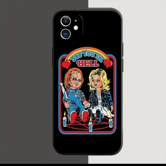 Iconic Horror Fan iPhone Durable Lightweight Case Featuring Chucky and Tiffany ! - Picture 2 of 8
